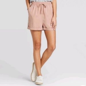 Universal Thread Mid Rise Drawstring Soft Flowy Short Blush Pink, Sz M